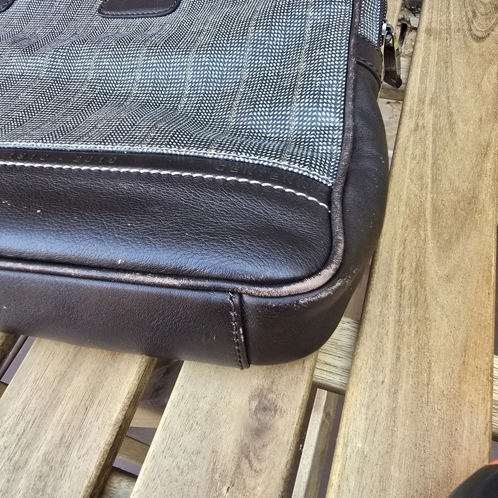 Emernegildo Zegna Elegant Black and Gray Men's Briefcase